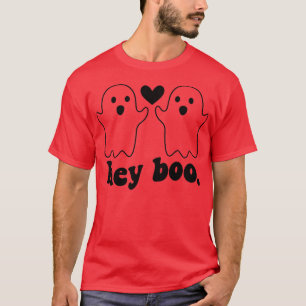 Pocket Hey Boo Ghost Couple Spooky Season Funny Ha T-Shirt
