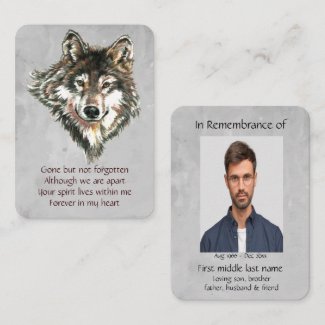 Pocket Keepsake Memorial for Wolf Lovers Fans