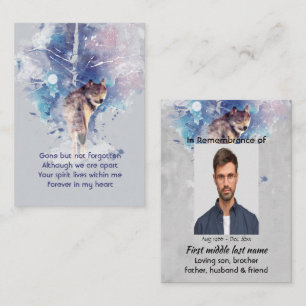 Pocket Keepsake Memorial Remembrance Wolf Business Card