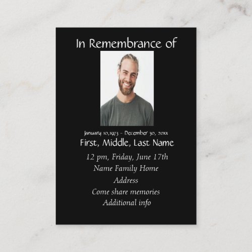 Pocket Keepsake Memorial Remembrance Wolf Business Card