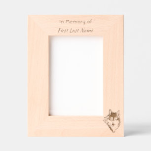 Pocket Keepsake Memorial Wolf Looking Back Engraved Frames