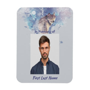 Pocket Keepsake Memorial Wolf Looking Back Magnet