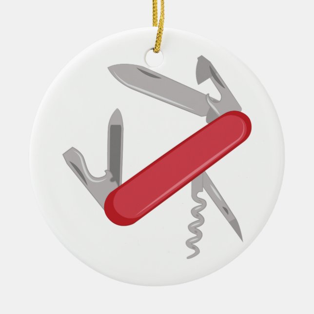 Pocket Knife Ceramic Ornament (Front)