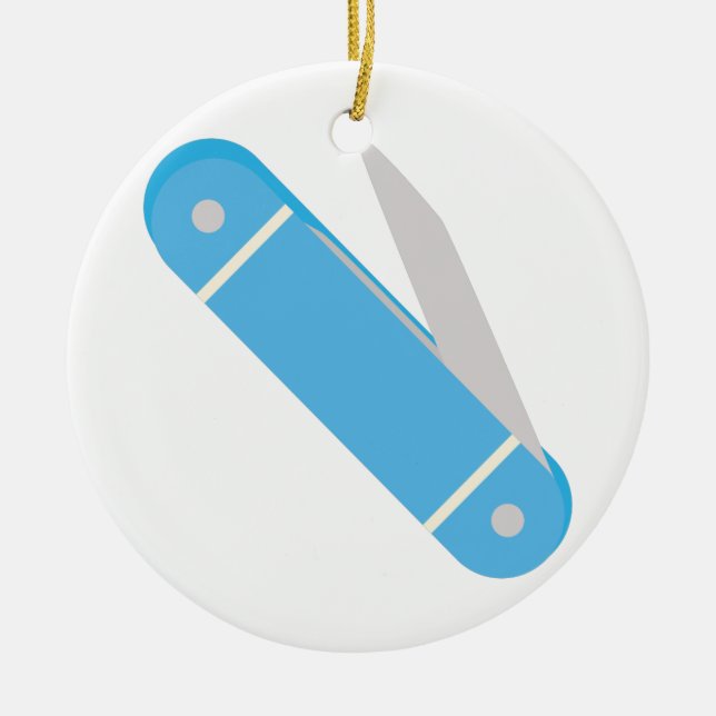 Pocket Knife Ceramic Ornament (Front)