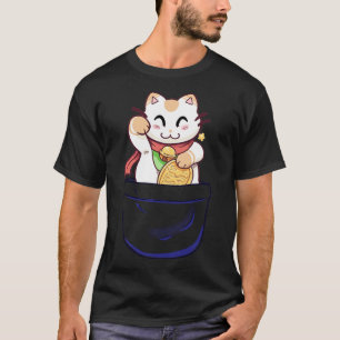 Pocket Lucky Cat  T-Shirt