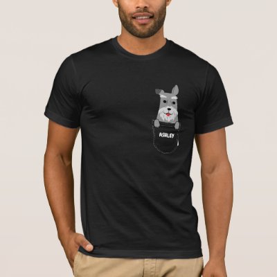 Pocket Miniature Schnauzer puppy cute dog T-Shirt
