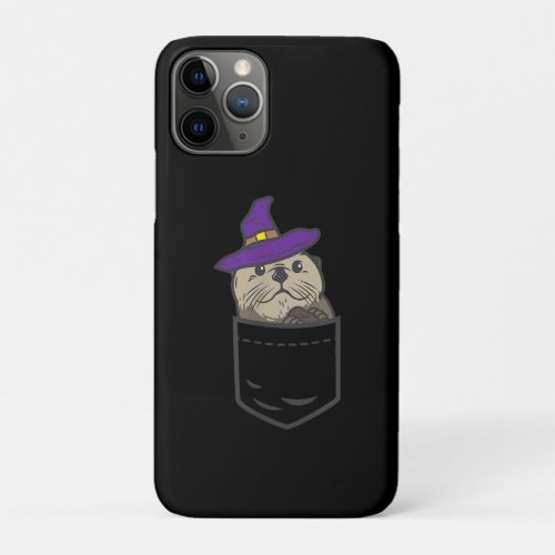 Pocket Otter Witch Hat Cute Halloween 202 Animal iPhone 11 Pro Case