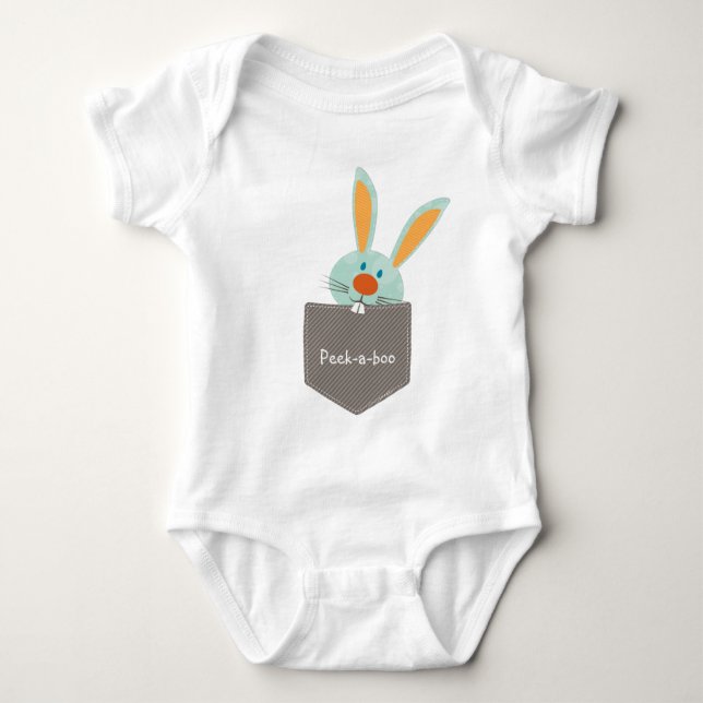 POCKET PALS :: Bunny Rabbit 2 Baby Bodysuit (Front)