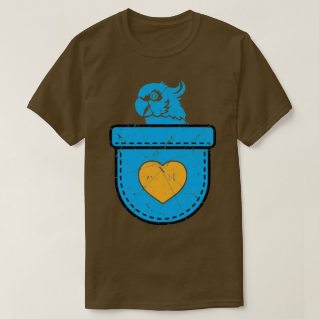 Pocket Parrot Bird Lover 1 T-Shirt (Design Front)