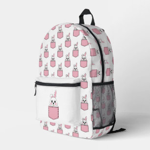 Pocket Pet Bunny Pattern Printed Backpack