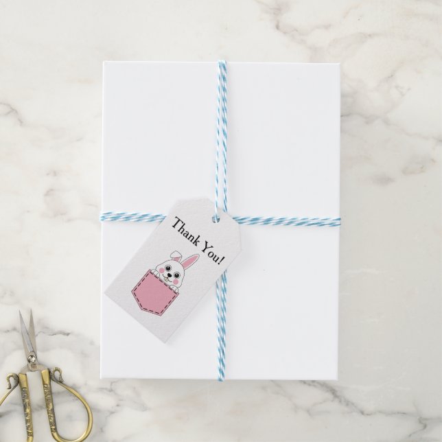 Pocket Pet Bunny Personalize Gift Tags (With Twine)