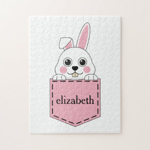 Pocket Pet Bunny Personalize Jigsaw Puzzle