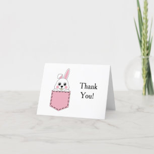 Pocket Pet Bunny Personalize Thank You Card