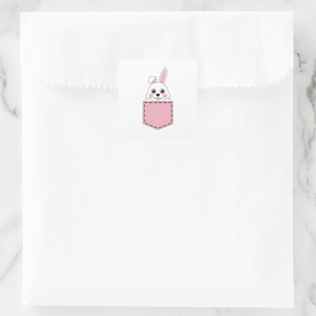 Pocket Pet Bunny Square Sticker (Bag)