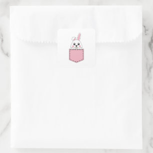 Pocket Pet Bunny Square Sticker