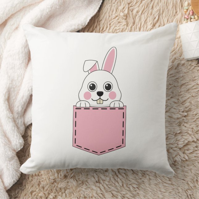 Pocket Pet Bunny Throw Pillow (Blanket)