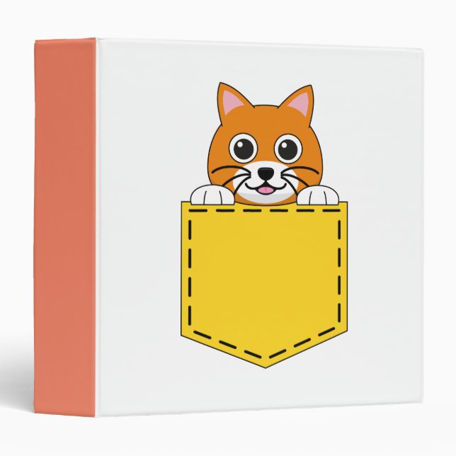 Pocket Pet Cat 3 Ring Binder (Front/Spine)