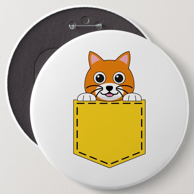Pocket Pet Cat Button (Front & Back)