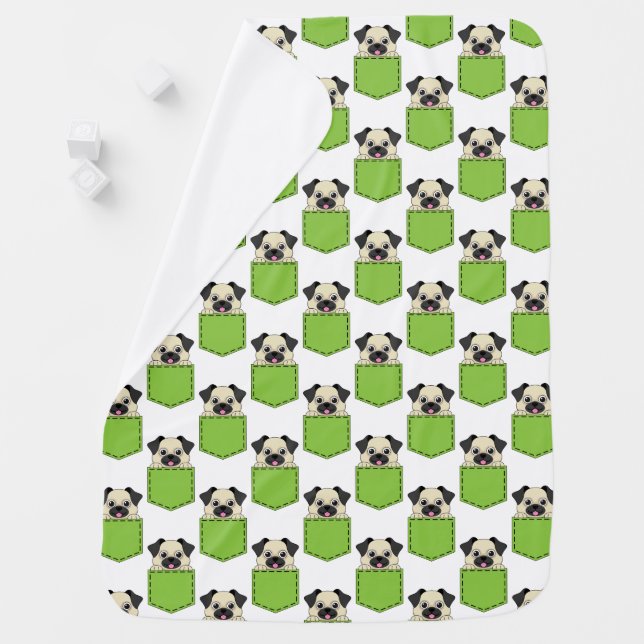 Pocket Pet Dog Pattern Baby Blanket (In Situ)