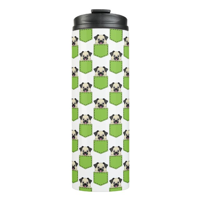 Pocket Pet Dog Pattern Thermal Tumbler (Front)