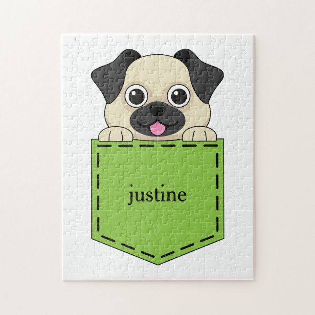 Pocket Pet Dog Personalize Jigsaw Puzzle (Vertical)