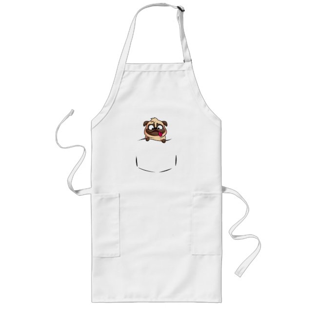 Pocket Pug Puppy Long Apron (Front)