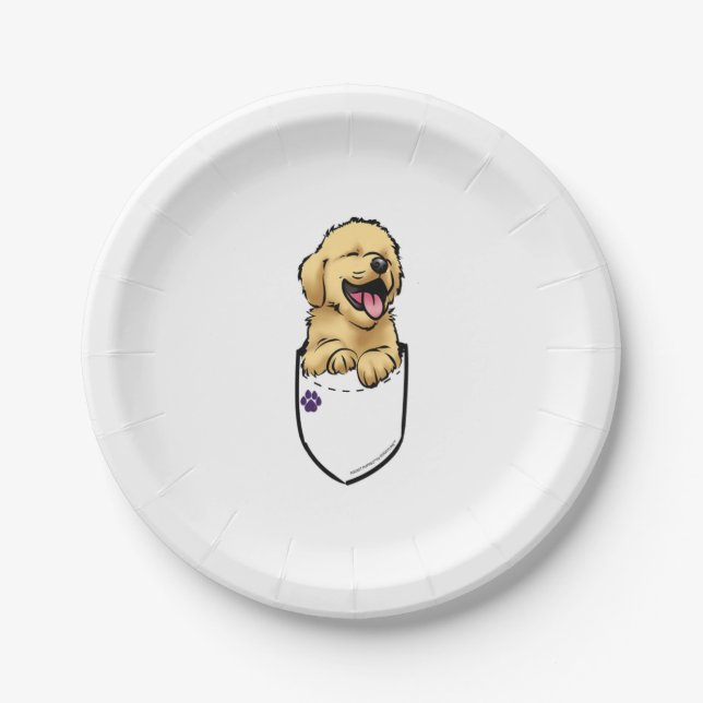 Pocket Puppiez - Golden Retriever  Paper Plates (Front)