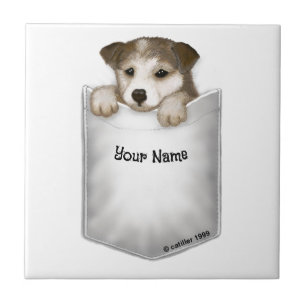 Pocket Puppy Dog Ceramic Tile