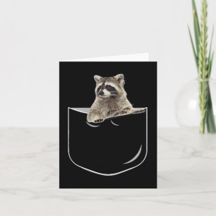 Pocket Raccoon Shirt, Funny Raccoon In Pocket Gift Card