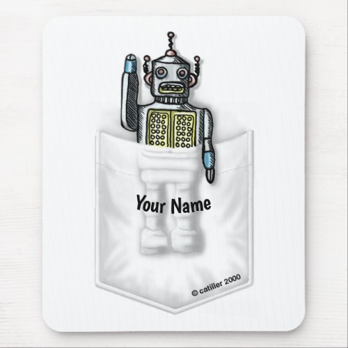 Pocket Robot custom name  mouse pad