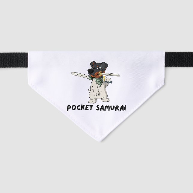 Pocket Samurai Bandana Pet Bandana Collar (Front)