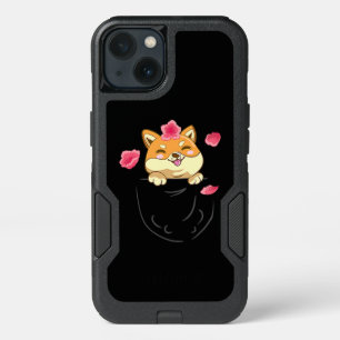 Pocket Shiba Inu Dog Cherry Blossom Flower iPhone 13 Case