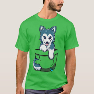 Pocket Siberian Husky T-Shirt