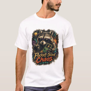 Pocket-Sized Chaos Retro Gaming Raccoon Cosmic Spa T-Shirt