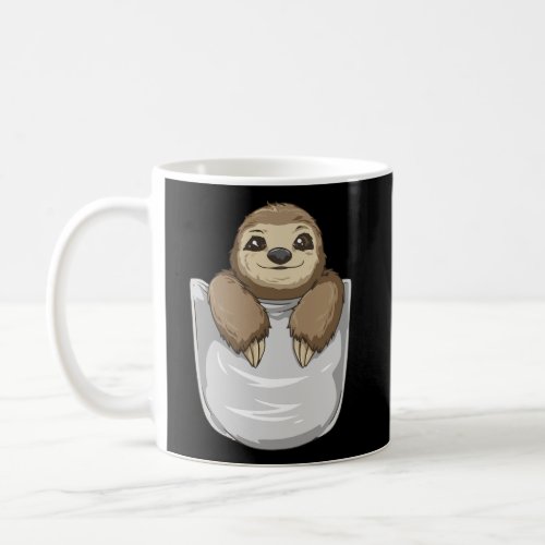 Pocket Sloth Peeking Out Funny Sloth Coffee Mug