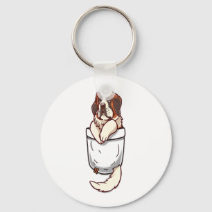 Pocket St Bernard Puppy Keychain