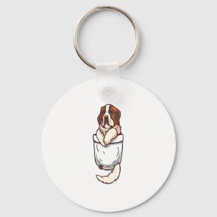Pocket St Bernard Puppy Keychain