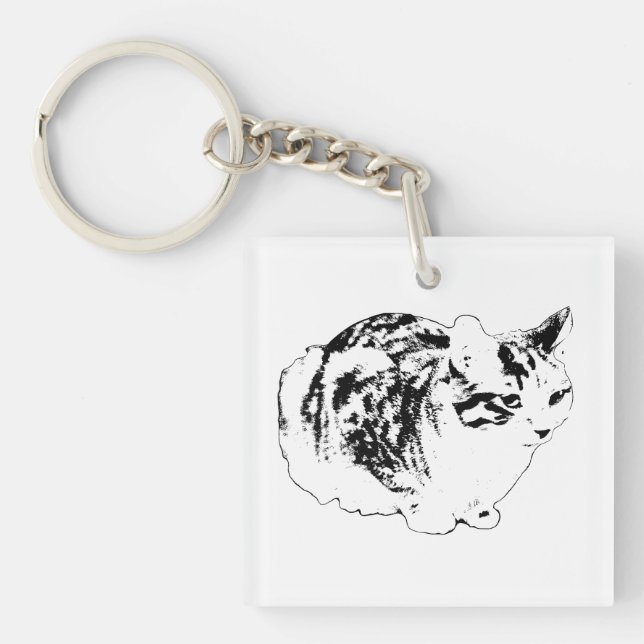Pocket Tabby, Gentle Holiday Wink Keychain (Front)