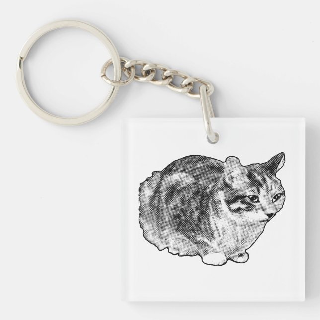 Pocket Tabby with Festive Speckles Keychain (Front)