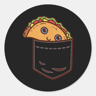Pocket Taco Tuesday Cinco De Mayo Mexican Food Foo Classic Round Sticker