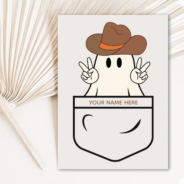 Pocket Theme Western Boo Cowboy Fun Halloween Card (Pocket Theme Western Boo Cowboy Fun Halloween Card)
