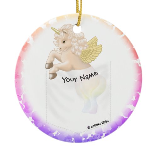 Pocket Unicorn Ceramic Ornament