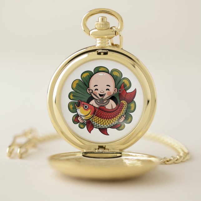 Pocket Watch | Cute Boy with Lucky Ko (Inside)