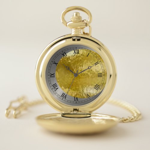 Pocket watch  gold silver pattern moonsun