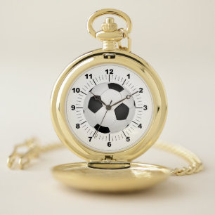 Pocket Watch: Gold Soccer Ball Watch