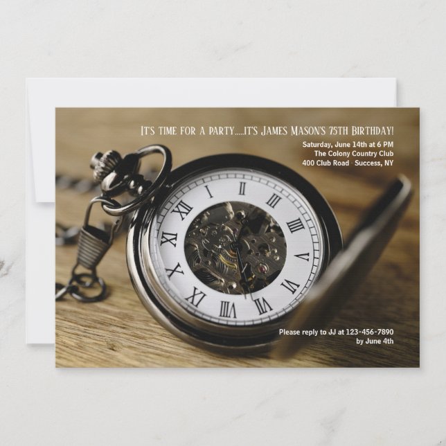 Pocket Watch Invitation (Front)