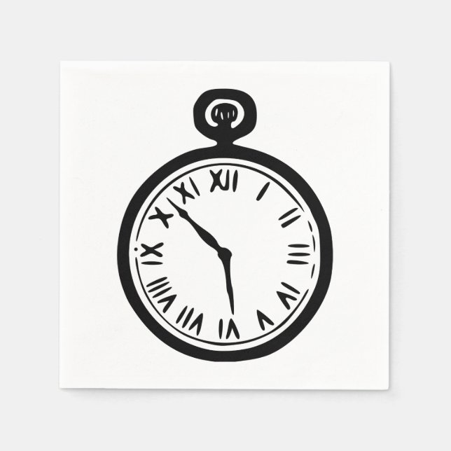 Pocket Watch Paper Napkins (Front)