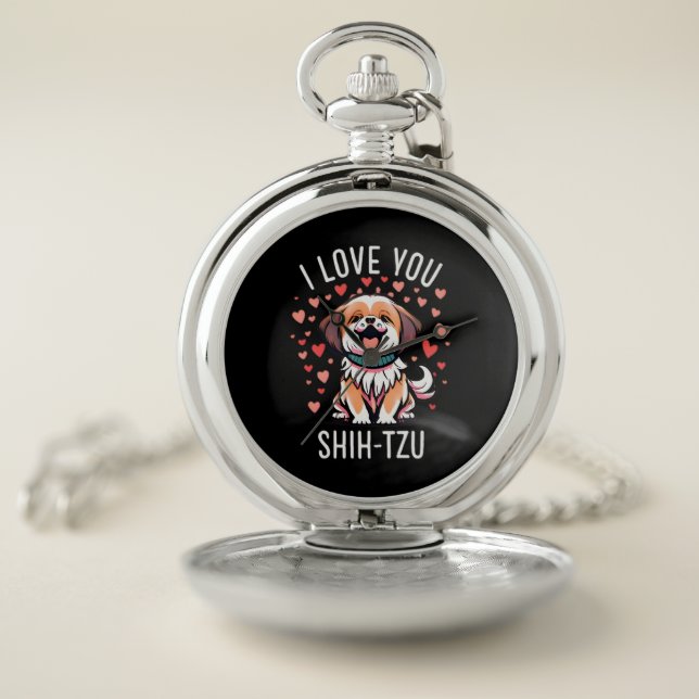 pocket watch - Shih-Tzu dog drawing (Inside)