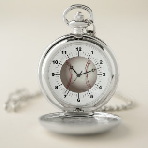 Pocket Watch: Silver Baseball Pocket Watch
