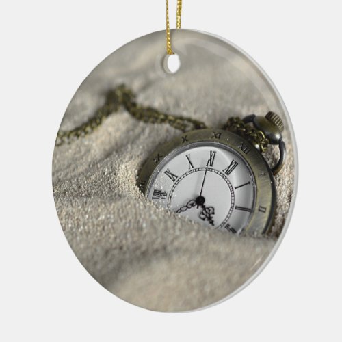 Pocket Watch  _ The Sands of Time Ceramic Ornament
